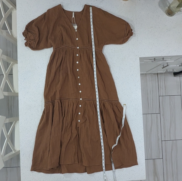 NWT Rylee + Cru Mandi Midi Dress in Brown - Picture 5 of 12